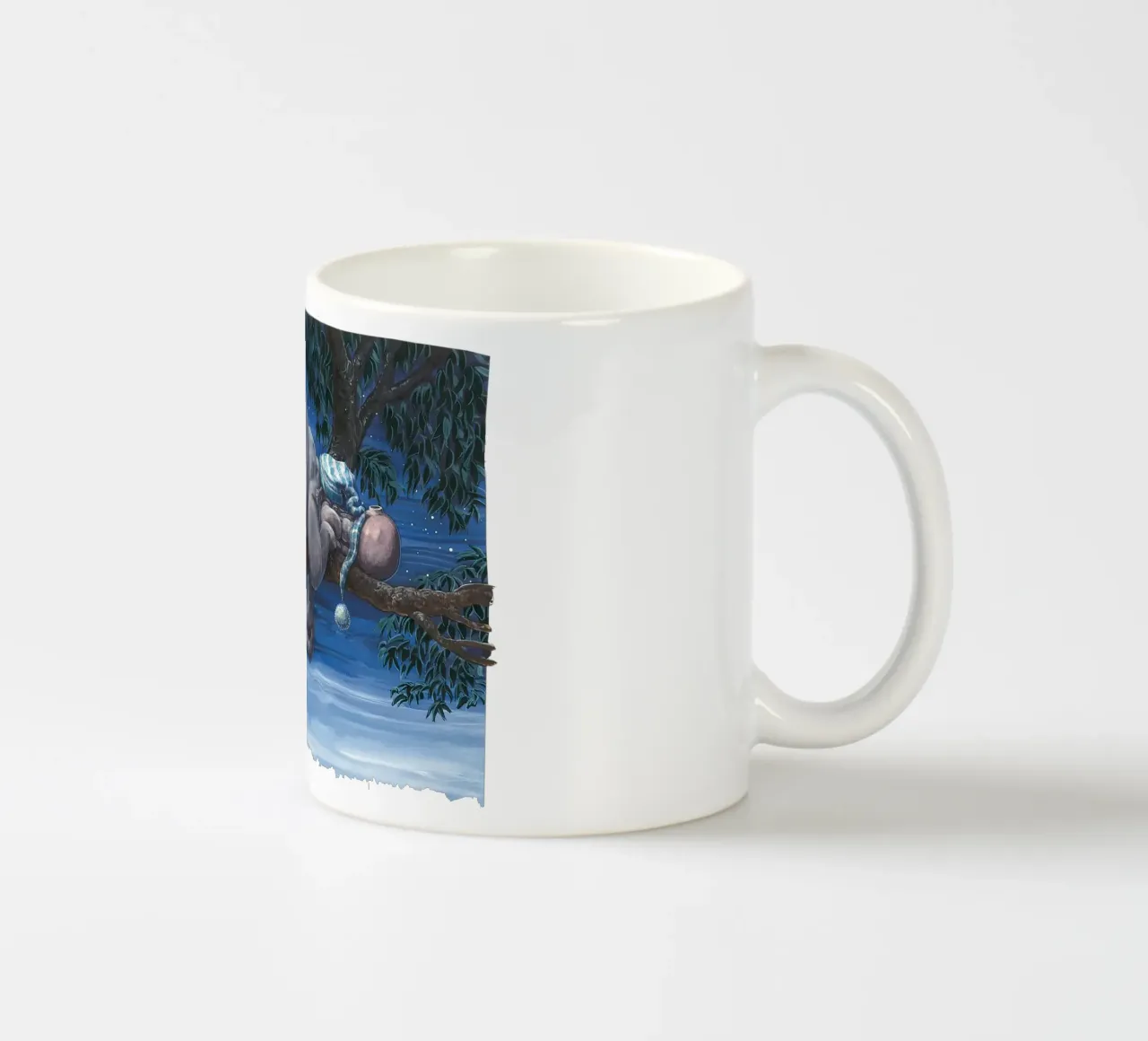 HIPPOS IN THE CHERRY TREE - Sleeping Hippo tazza in ceramica da Vintage Van Gogh