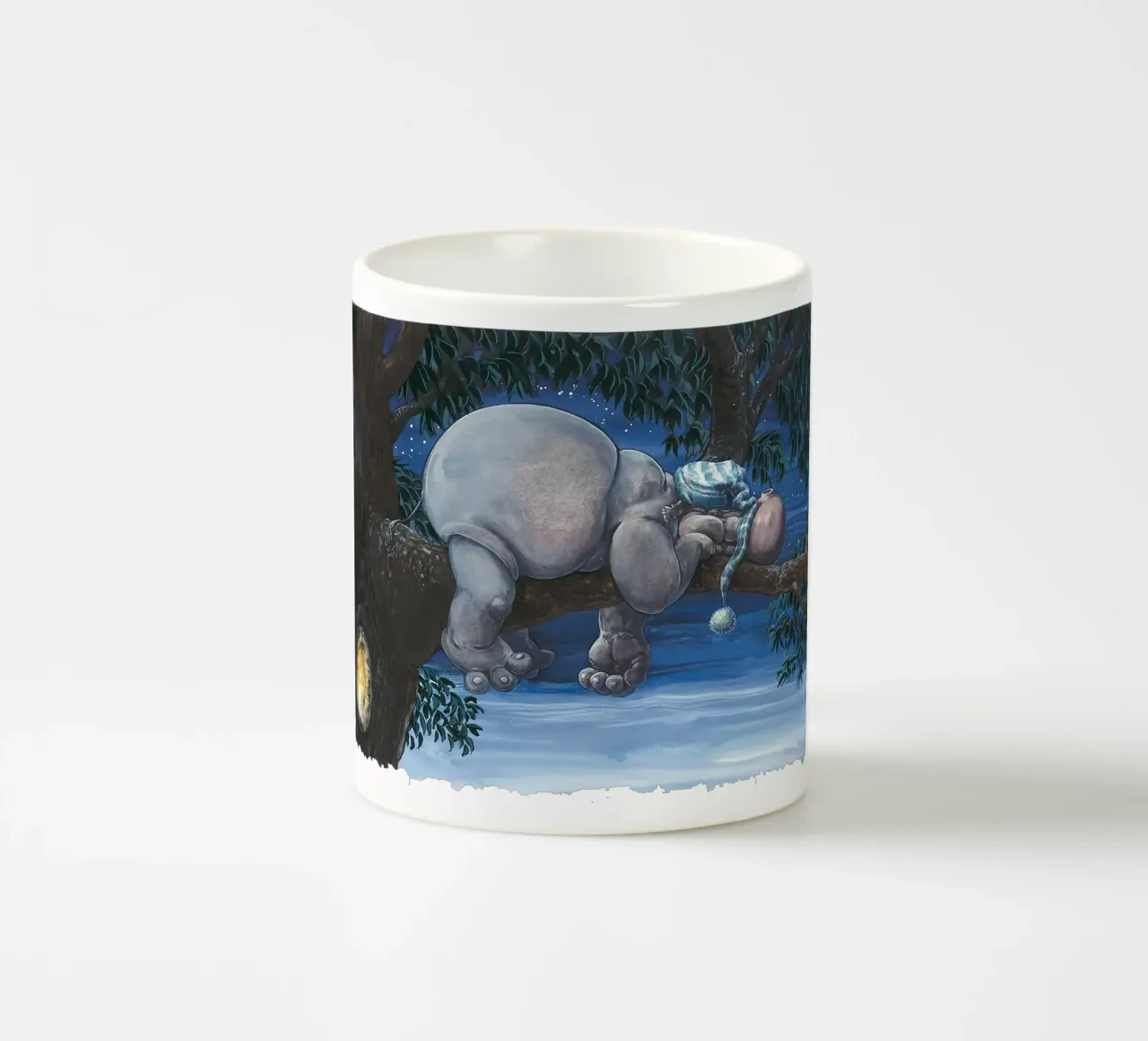 HIPPOS IN THE CHERRY TREE - Sleeping Hippo tazza in ceramica da Vintage Van Gogh