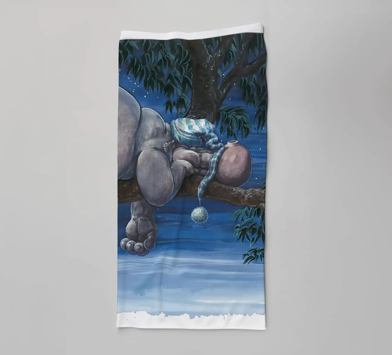 HIPPOS IN THE CHERRY TREE - Sleeping Hippo asciugamano da bagno da Vintage Van Gogh