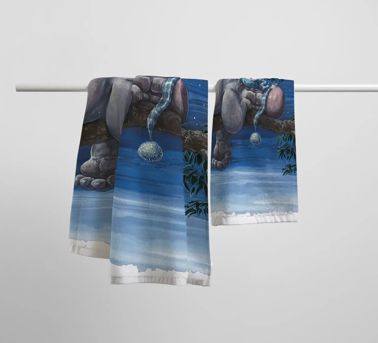 HIPPOS IN THE CHERRY TREE - Sleeping Hippo asciugamano da bagno da Vintage Van Gogh