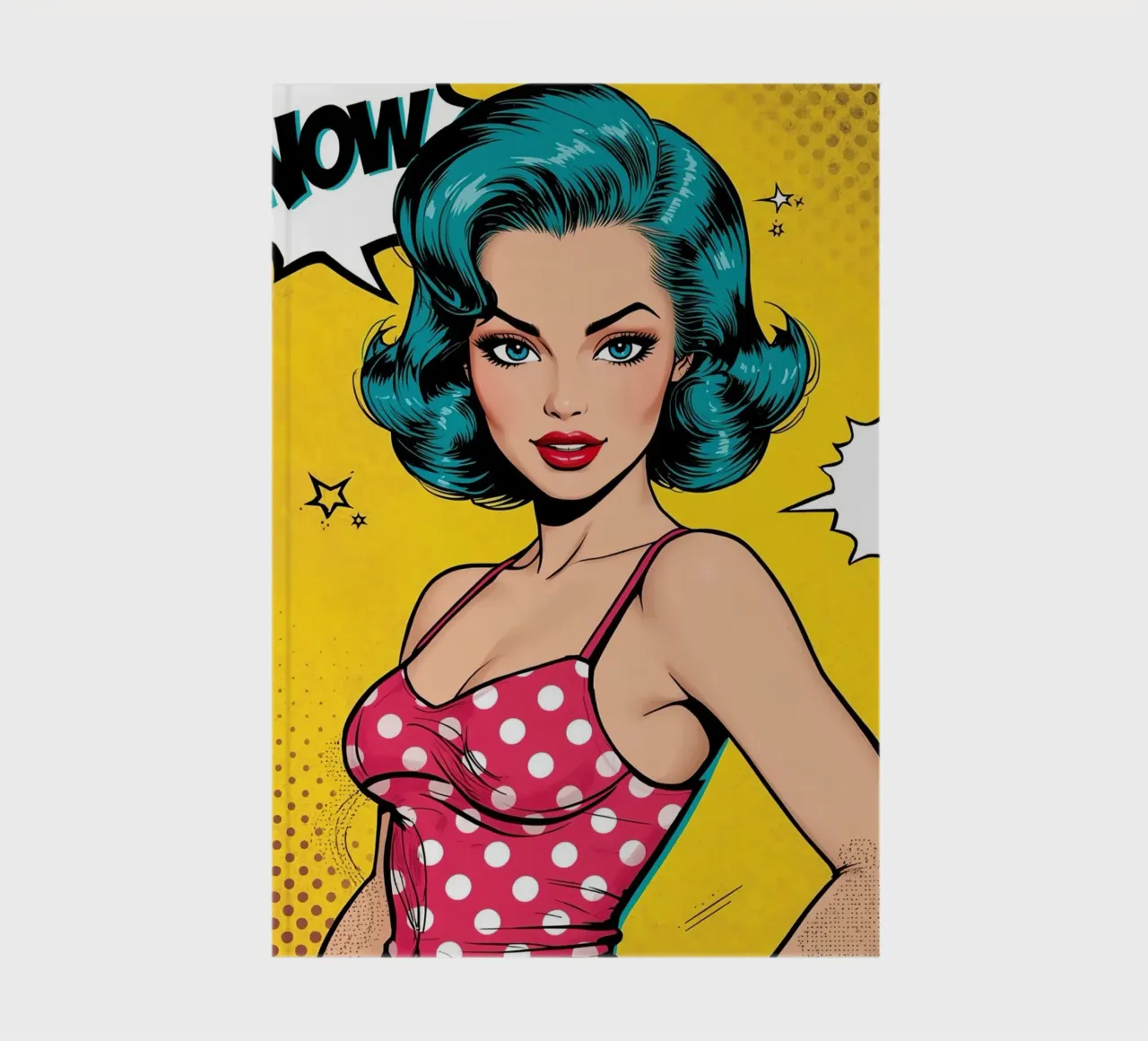 Woman Portrait in Pop Art Style with Speech Bubble notebook by DesignDoodle