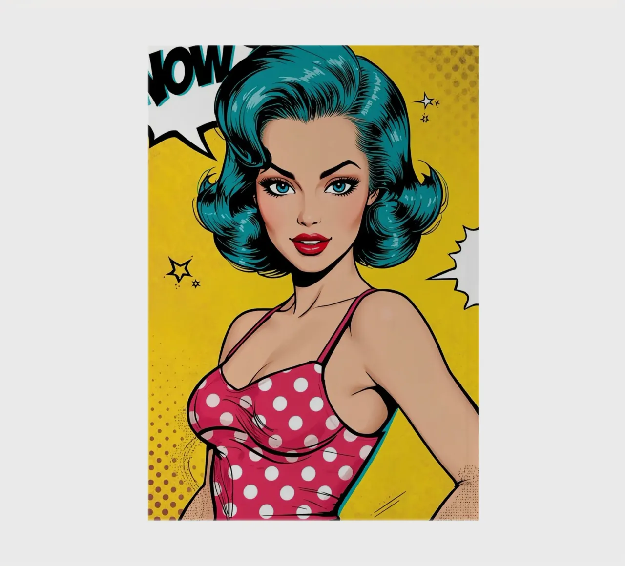 Woman Portrait in Pop Art Style with Speech Bubble notebook by DesignDoodle