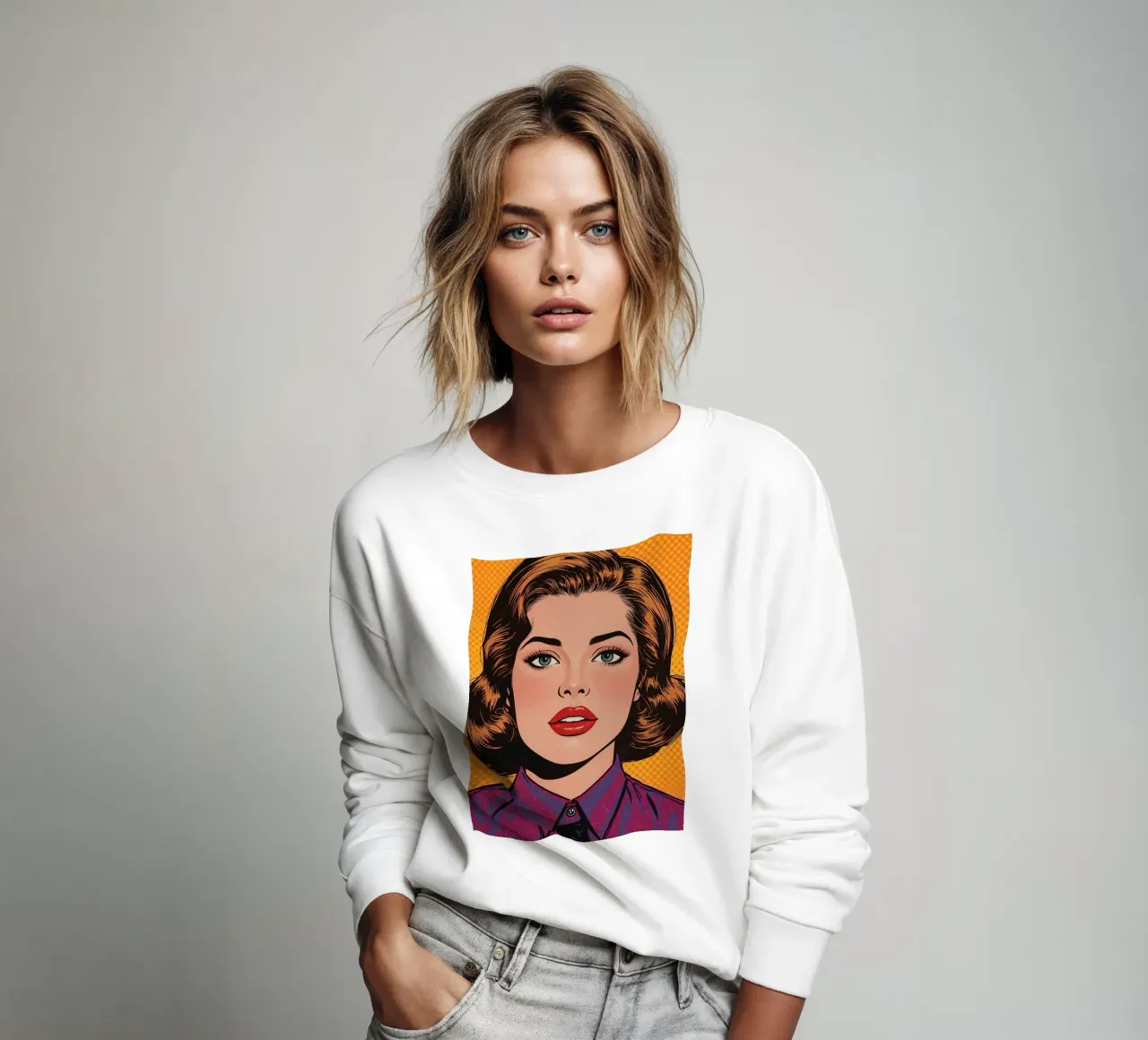 Donna in tailleur Ritratto in stile Pop Art felpa da DesignDoodle