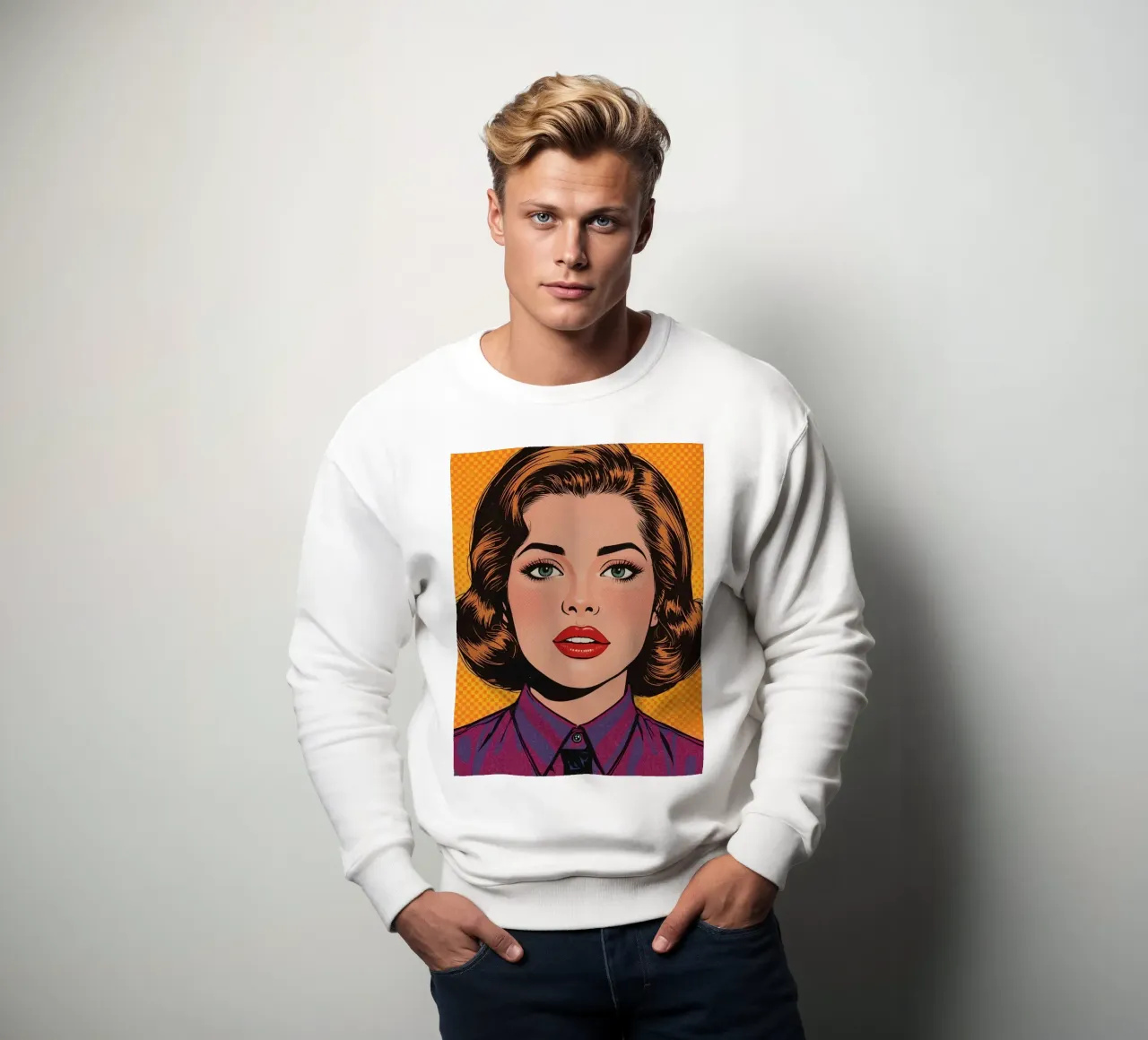 Donna in tailleur Ritratto in stile Pop Art felpa da DesignDoodle