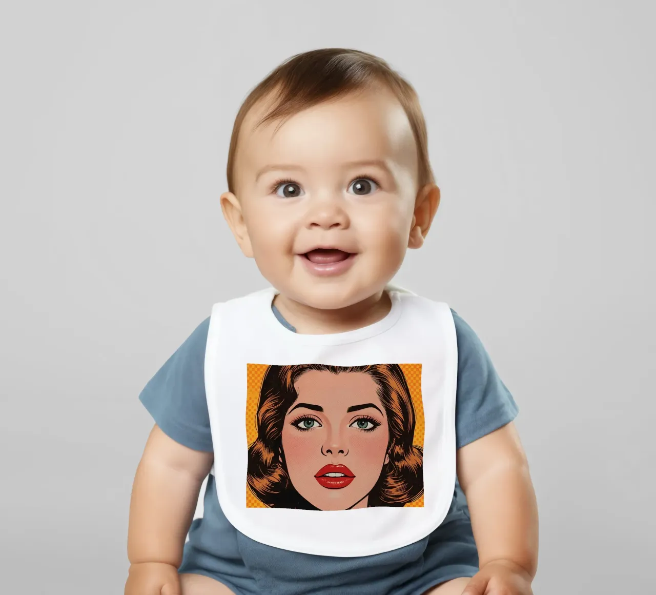 Donna in tailleur Ritratto in stile Pop Art bavaglino da DesignDoodle