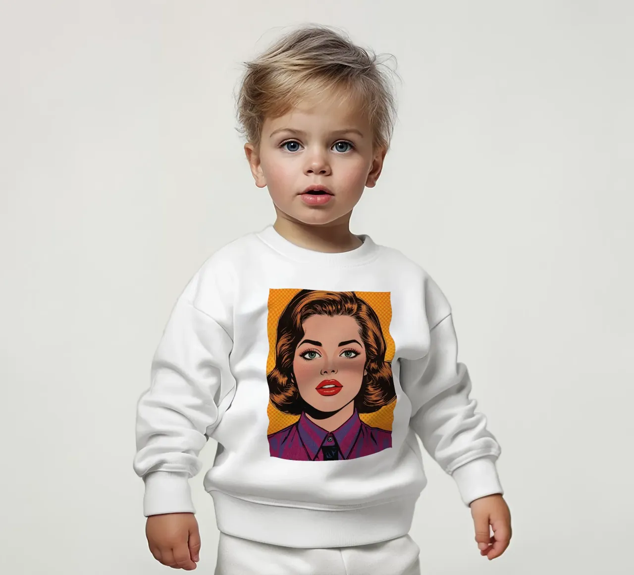 Donna in tailleur Ritratto in stile Pop Art felpa neonato da DesignDoodle