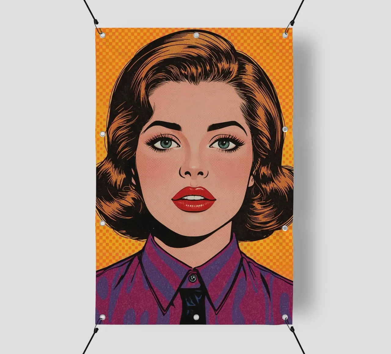 Donna in tailleur Ritratto in stile Pop Art telo in pvc da DesignDoodle