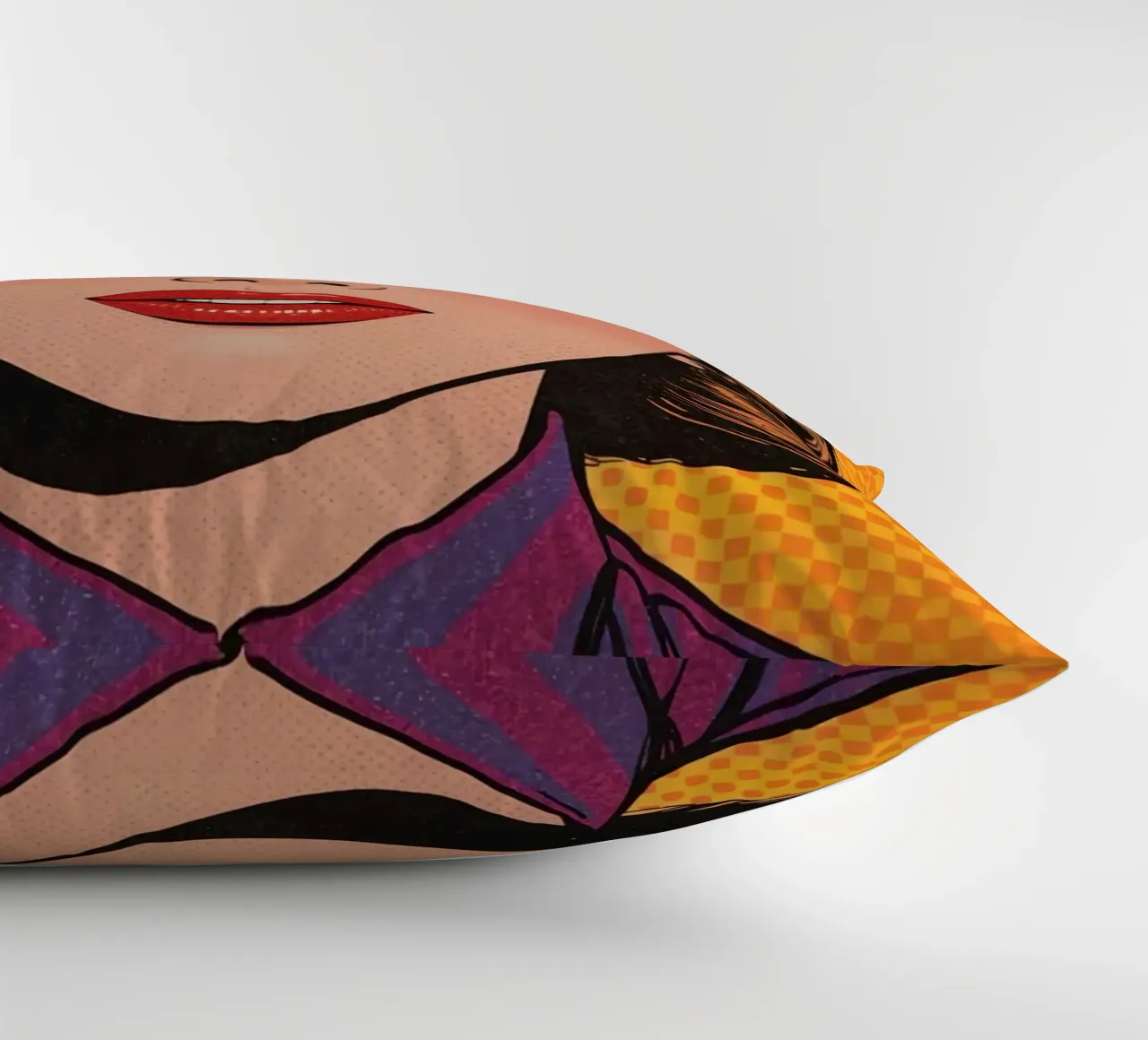Donna in tailleur Ritratto in stile Pop Art cuscino da DesignDoodle