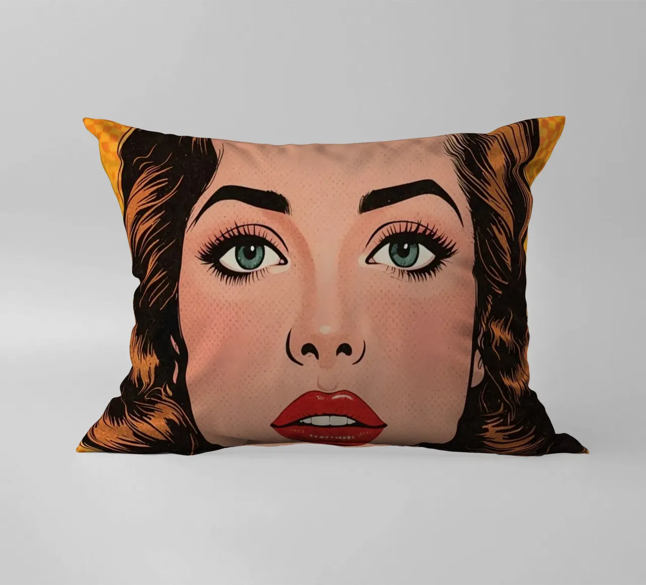 Donna in tailleur Ritratto in stile Pop Art cuscino da DesignDoodle