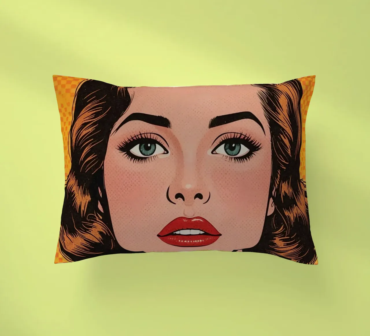 Donna in tailleur Ritratto in stile Pop Art cuscino da DesignDoodle