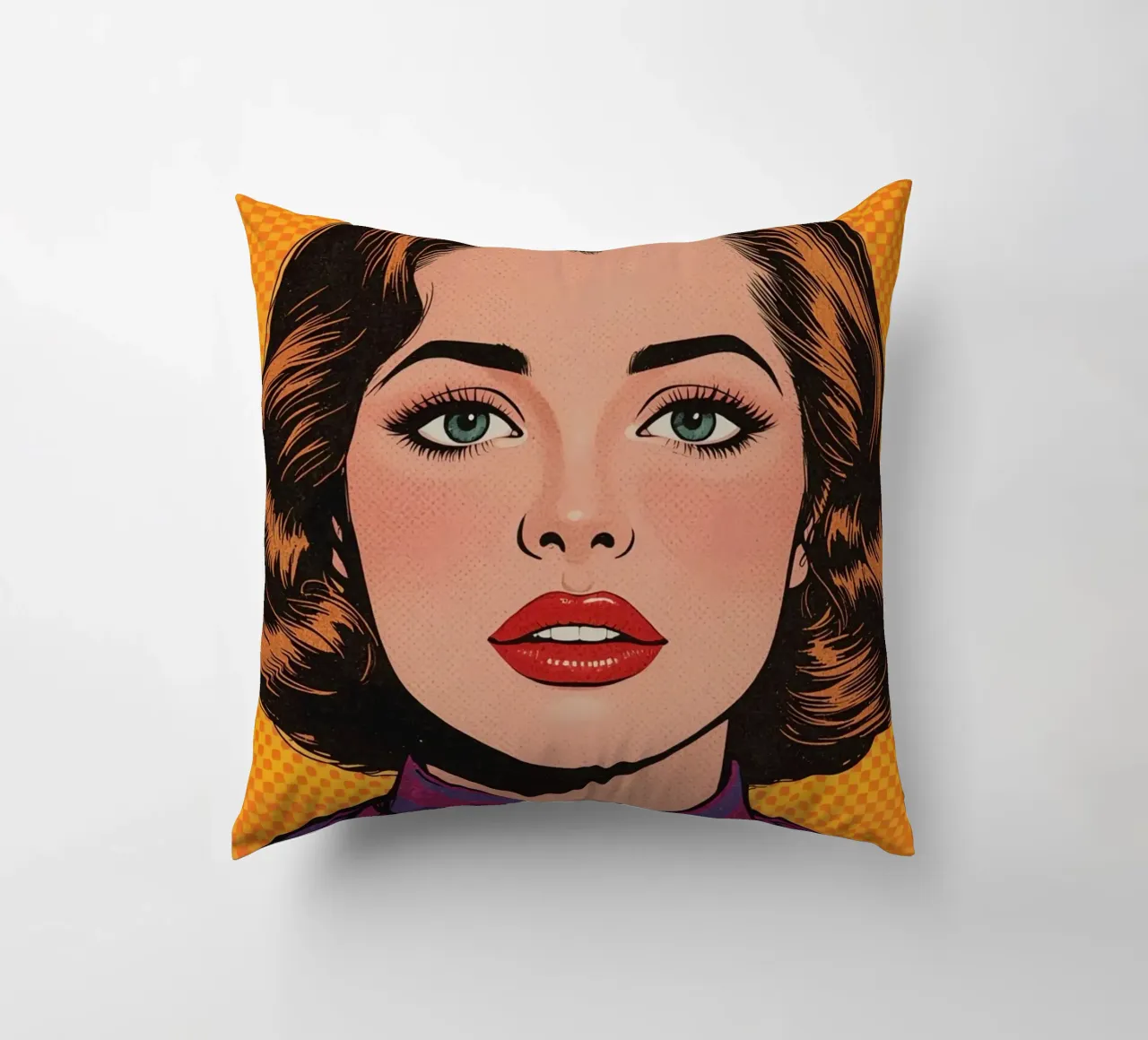 Donna in tailleur Ritratto in stile Pop Art cuscino da DesignDoodle