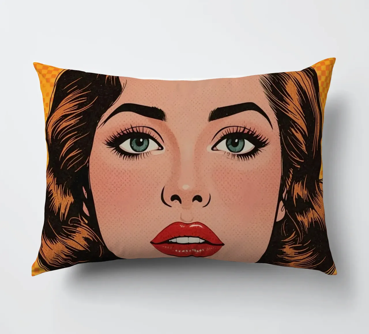 Donna in tailleur Ritratto in stile Pop Art cuscino da DesignDoodle