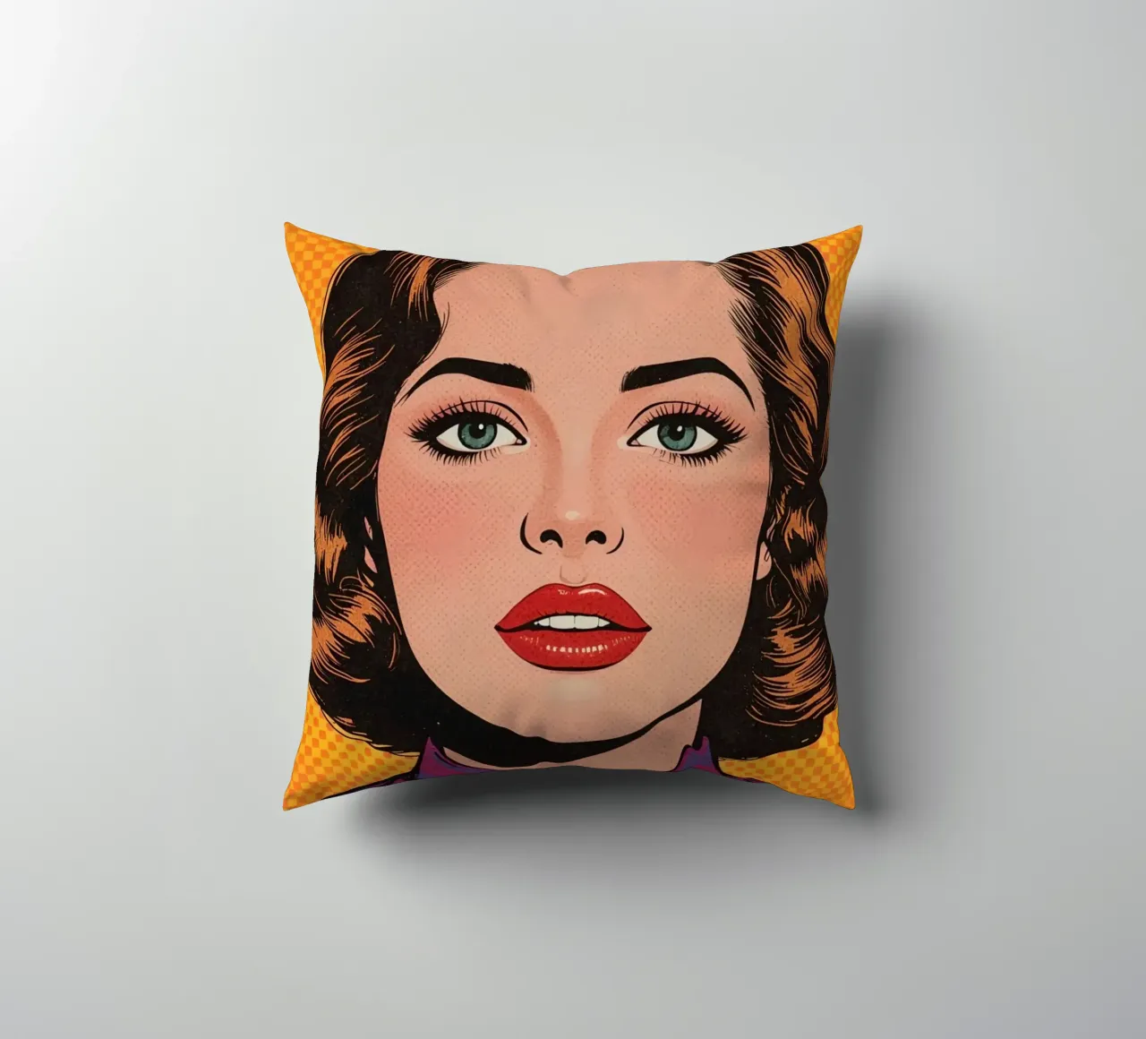 Donna in tailleur Ritratto in stile Pop Art cuscino da DesignDoodle