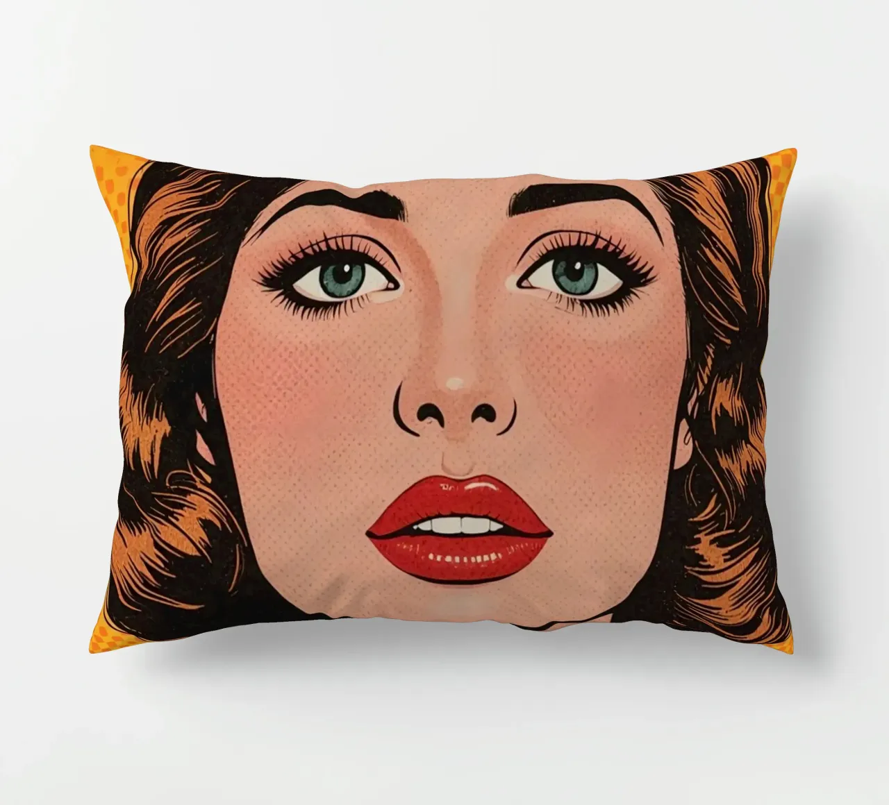 Donna in tailleur Ritratto in stile Pop Art cuscino da DesignDoodle