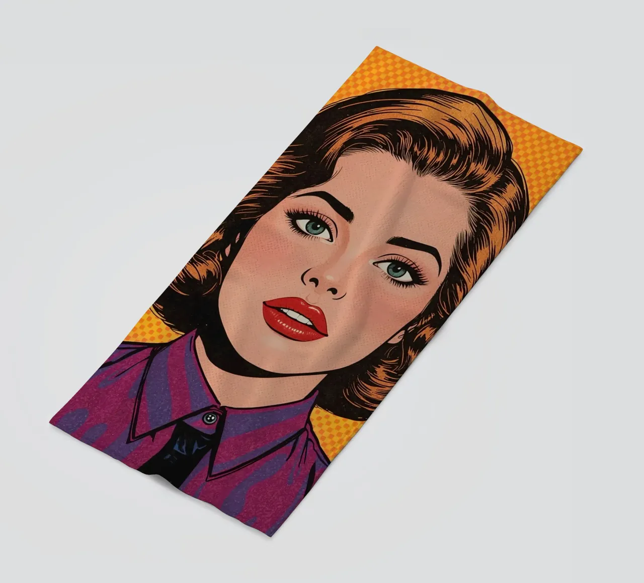Donna in tailleur Ritratto in stile Pop Art telo mare da DesignDoodle