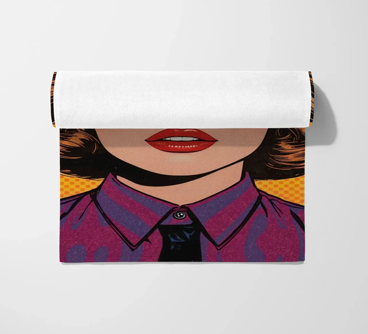 Donna in tailleur Ritratto in stile Pop Art telo mare da DesignDoodle