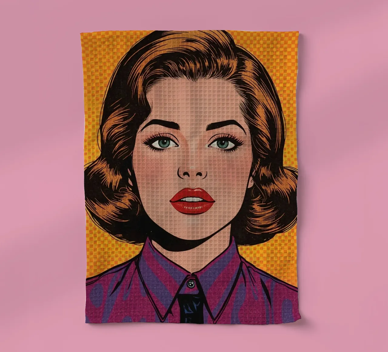 Femme en tailleur Portrait dans le style Pop Art torchon de DesignDoodle