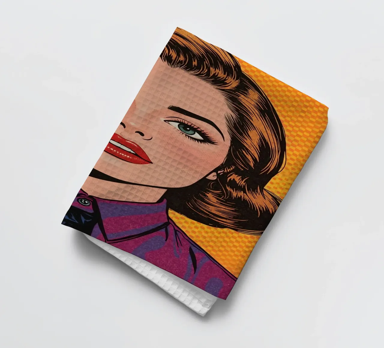 Femme en tailleur Portrait dans le style Pop Art torchon de DesignDoodle