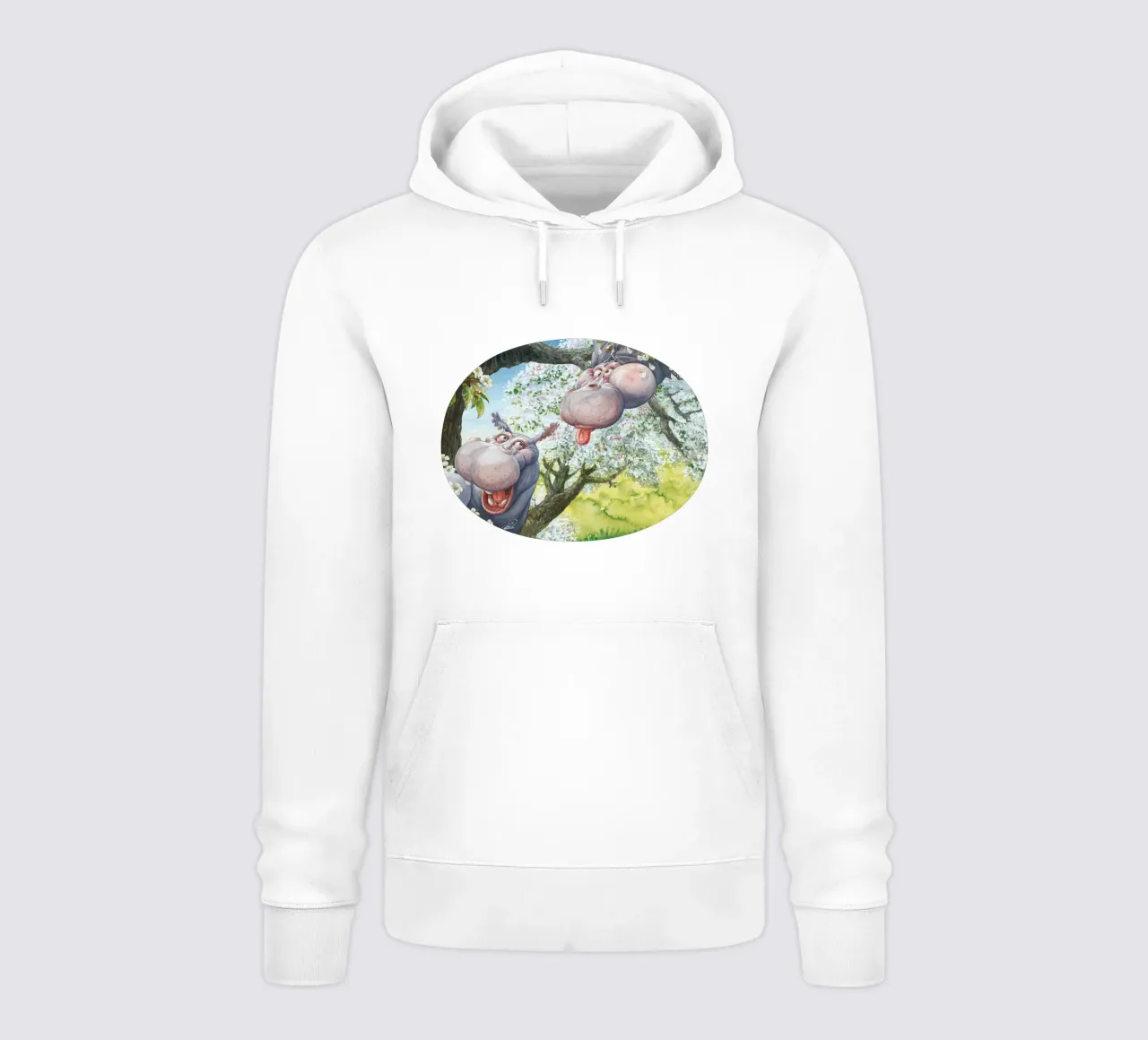 HIPPOS IN THE CHERRY TREE felpa con cappuccio da Vintage Van Gogh
