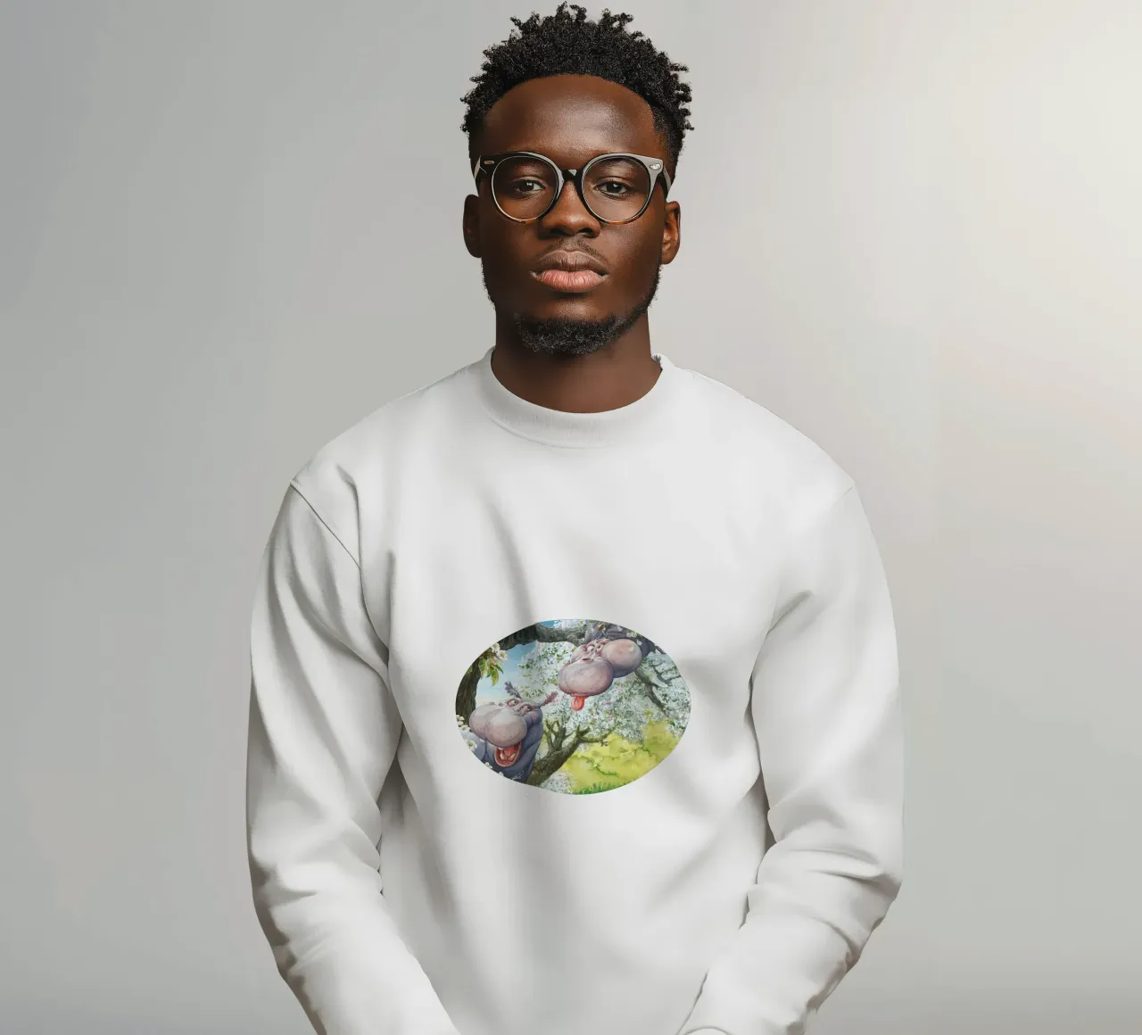 HIPPOS IN THE CHERRY TREE felpa da Vintage Van Gogh