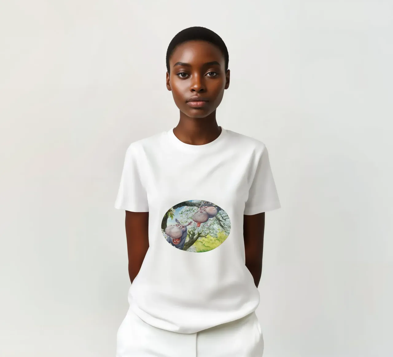HIPPOS IN THE CHERRY TREE t-shirt da Vintage Van Gogh