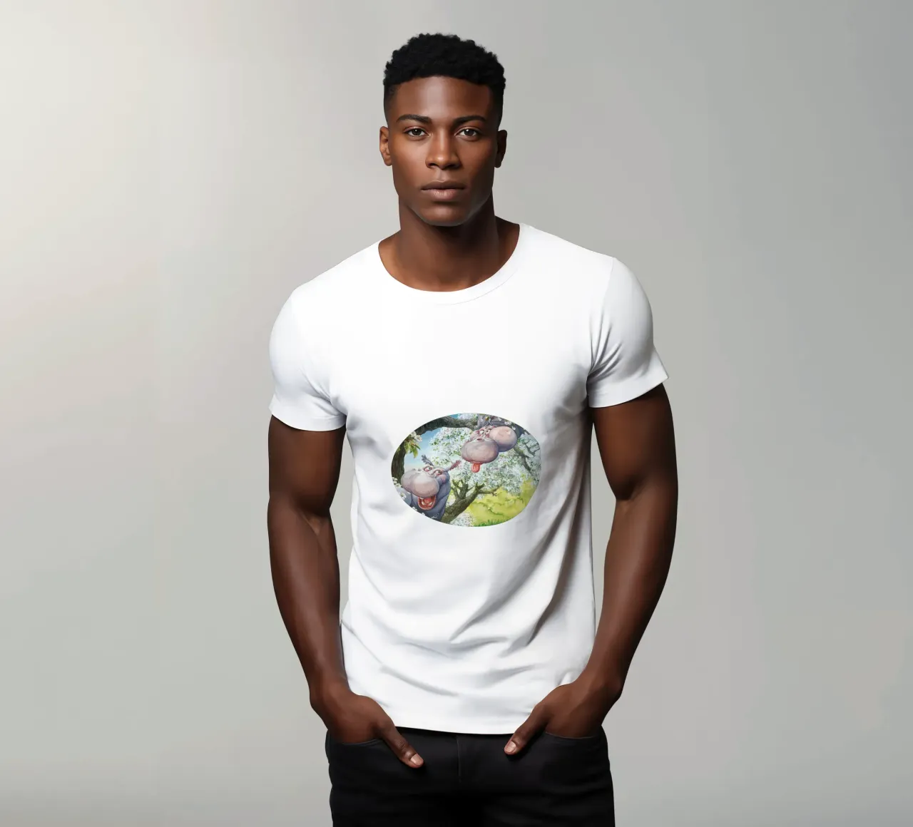 HIPPOS IN THE CHERRY TREE t-shirt da Vintage Van Gogh