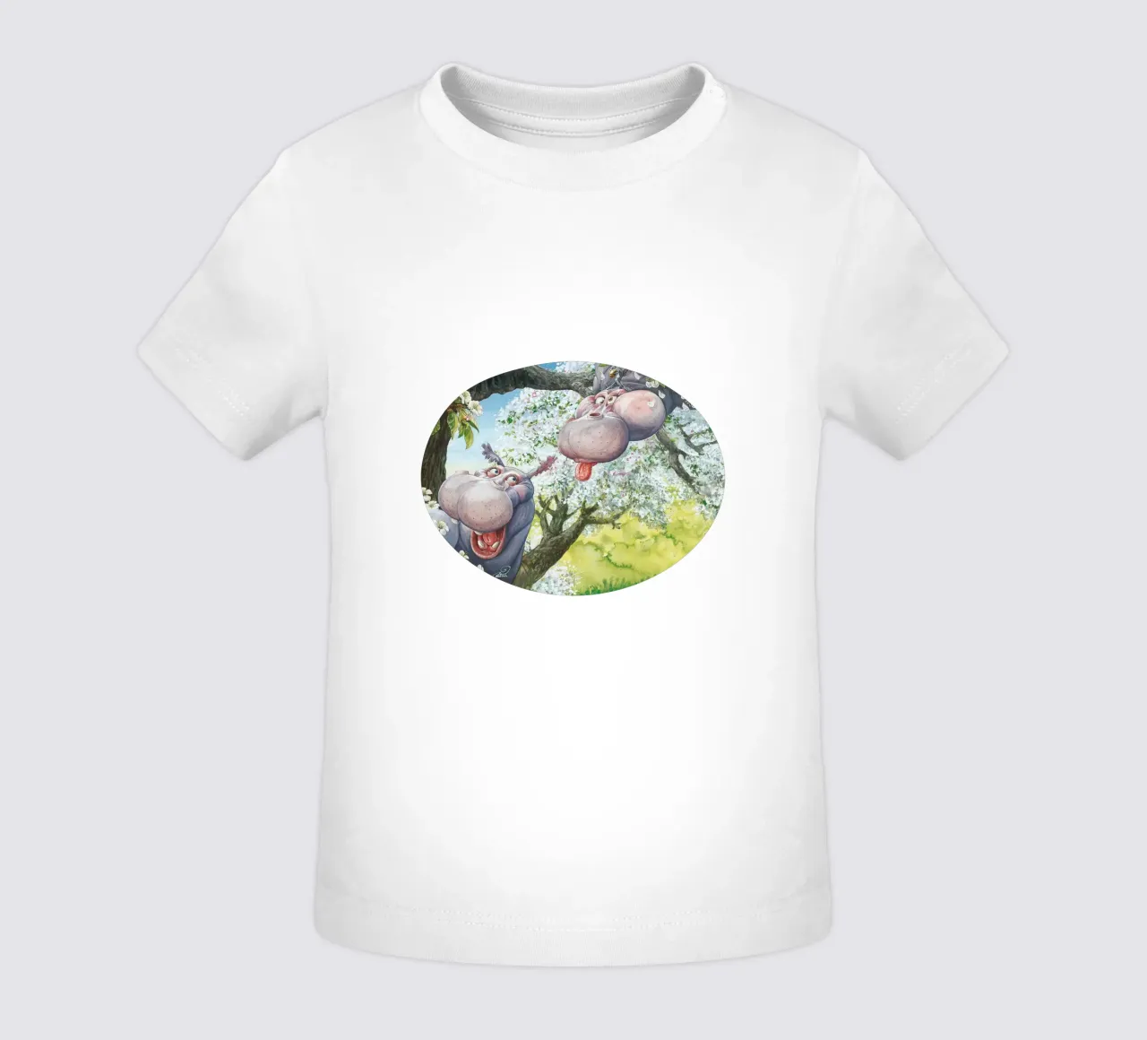 HIPPOS IN THE CHERRY TREE maglietta neonato da Vintage Van Gogh
