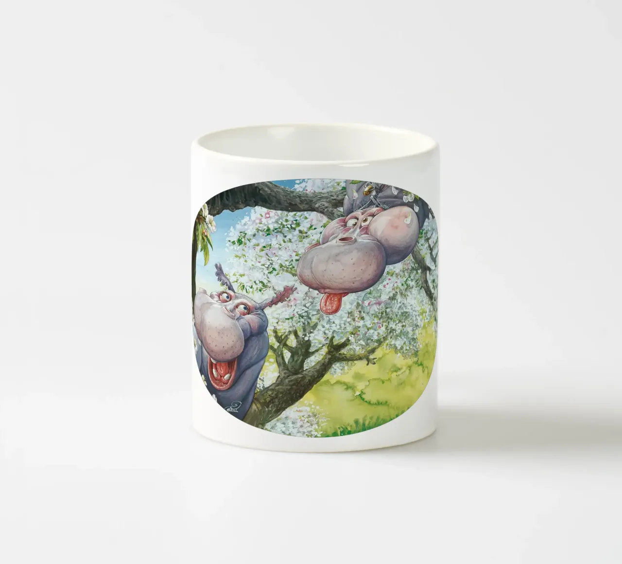 HIPPOS IN THE CHERRY TREE tazza in ceramica da Vintage Van Gogh