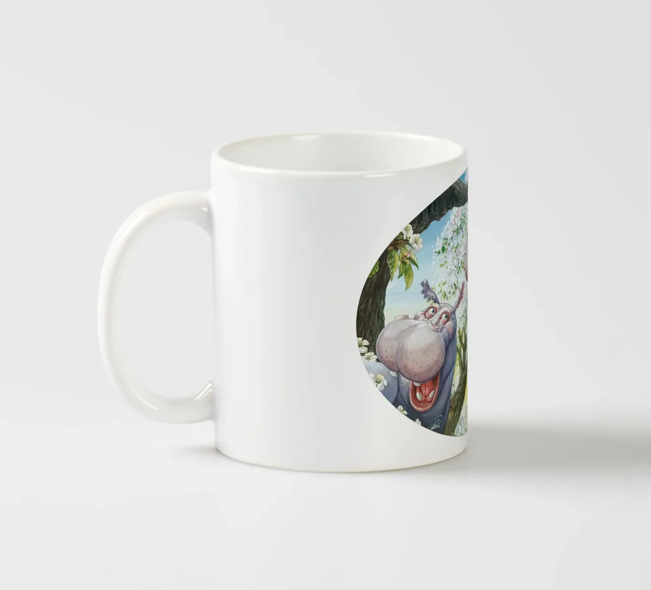 HIPPOS IN THE CHERRY TREE tazza in ceramica da Vintage Van Gogh