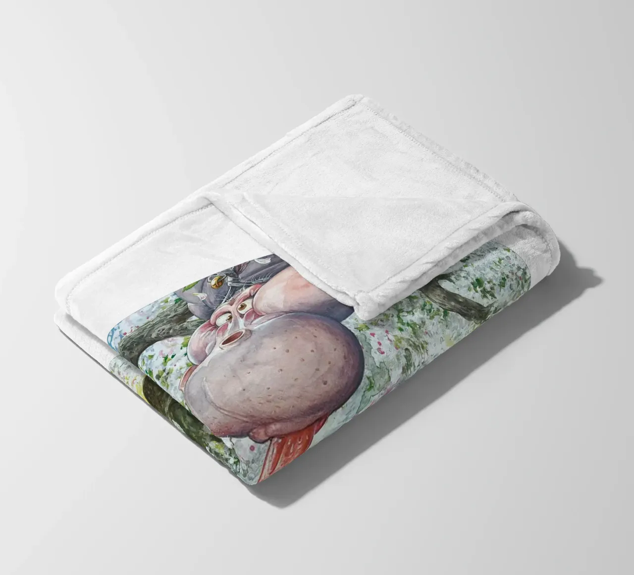 HIPPOS IN THE CHERRY TREE coperta in pile da Vintage Van Gogh