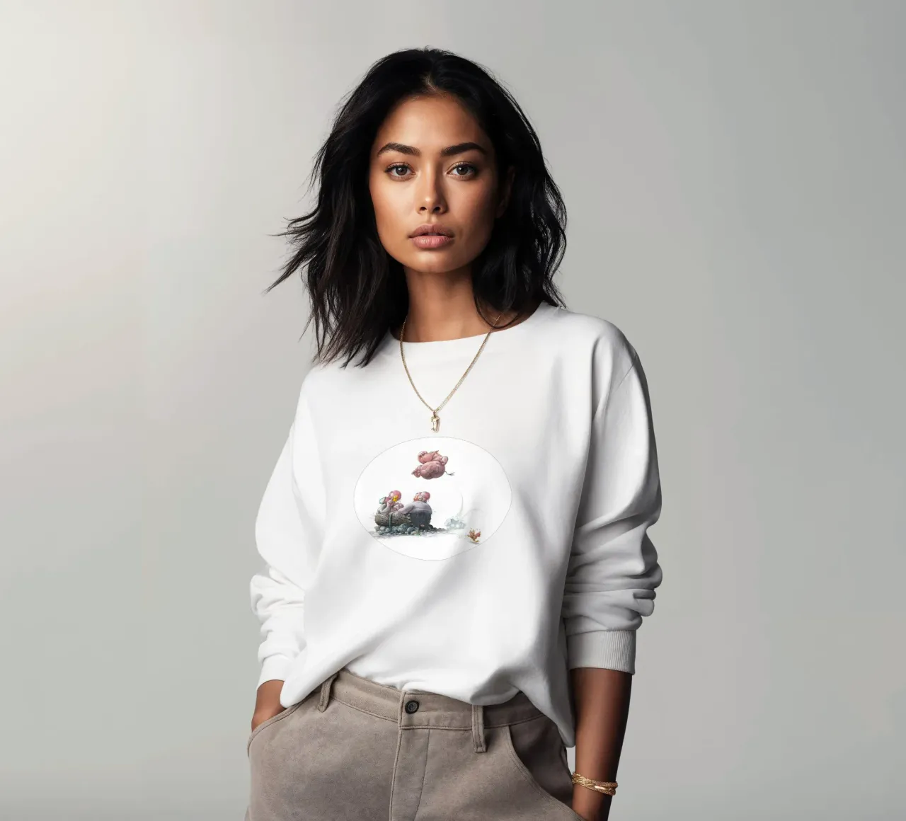 HIPPOS IN THE CHERRY TREE - Hippo Jump felpa da Vintage Van Gogh