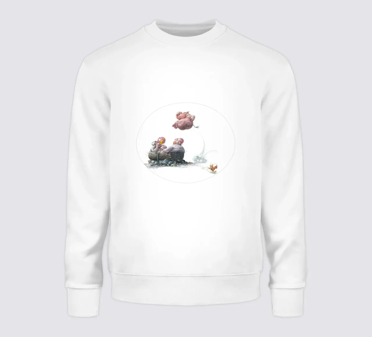 HIPPOS IN THE CHERRY TREE - Hippo Jump felpa da Vintage Van Gogh