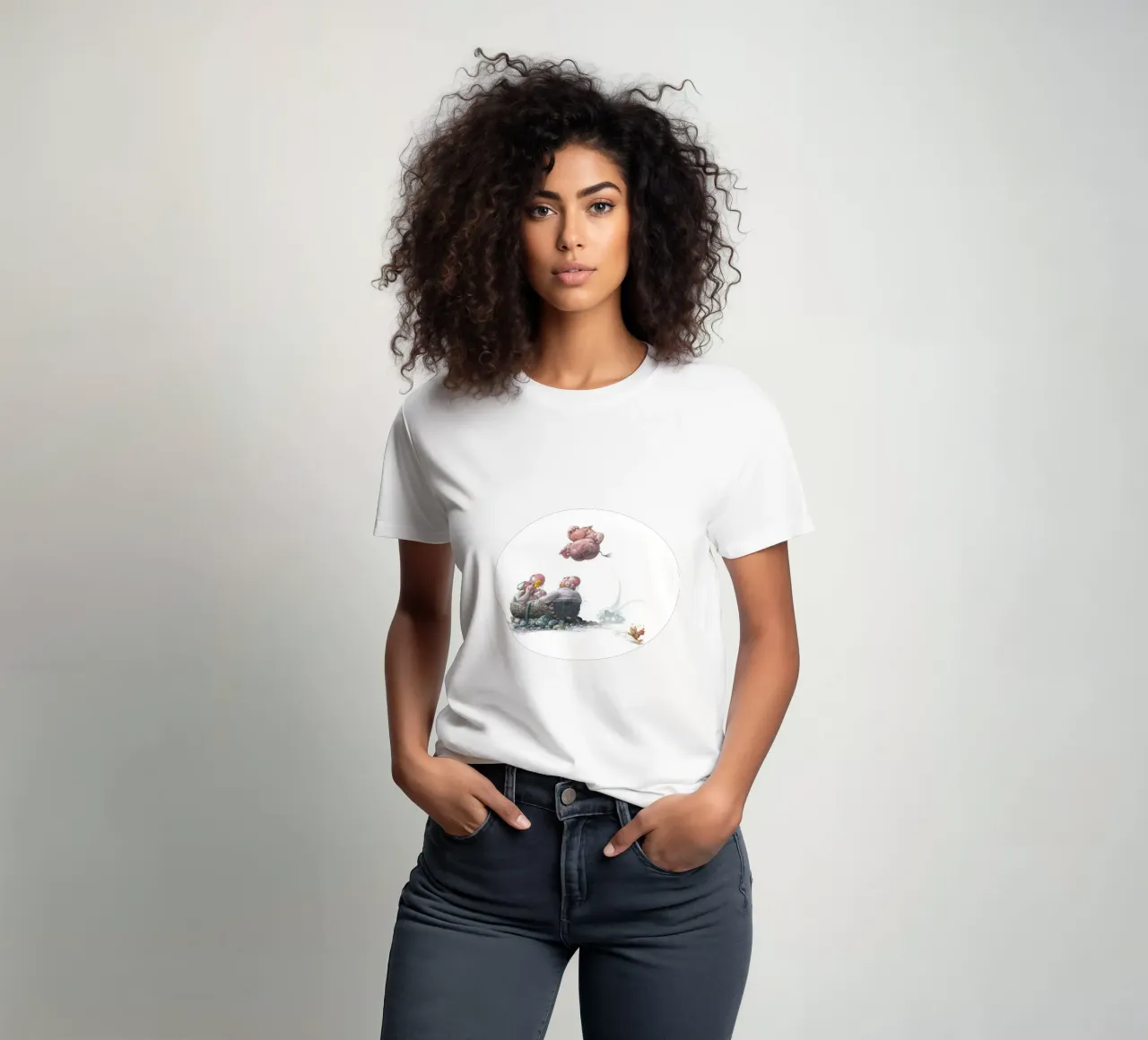 HIPPOS IN THE CHERRY TREE - Hippo Jump t-shirt da Vintage Van Gogh