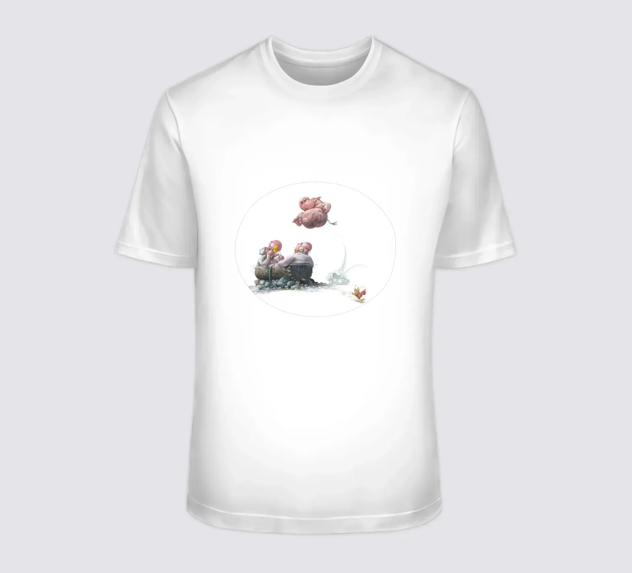 HIPPOS IN THE CHERRY TREE - Hippo Jump t-shirt da Vintage Van Gogh
