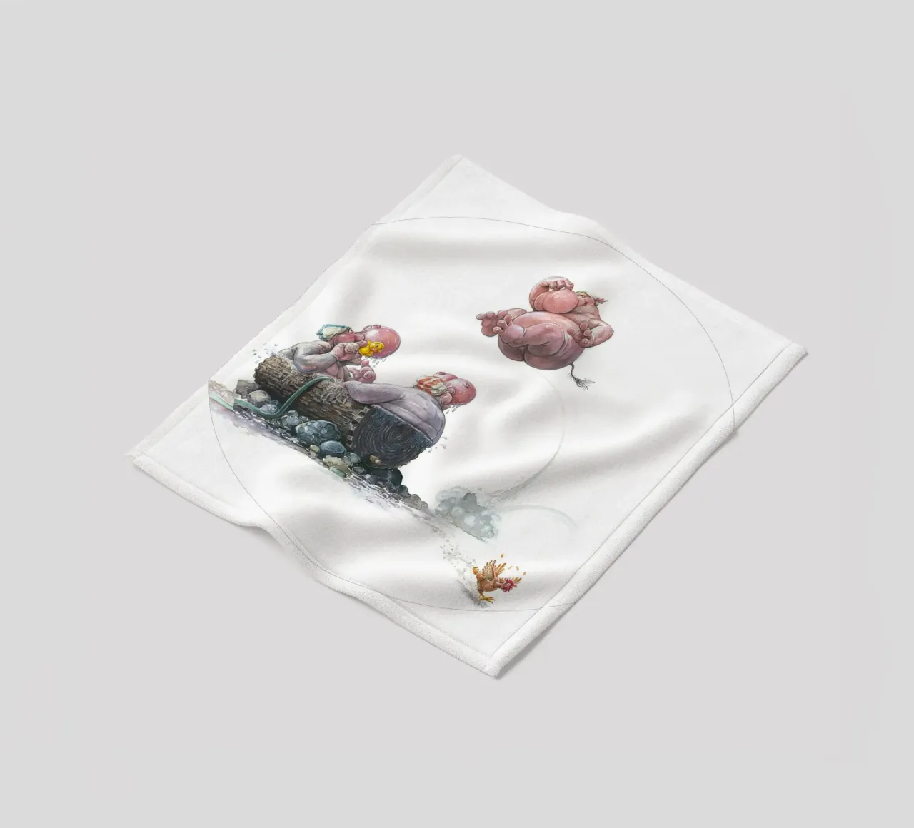 HIPPOS IN THE CHERRY TREE - Hippo Jump coperta in pile da Vintage Van Gogh