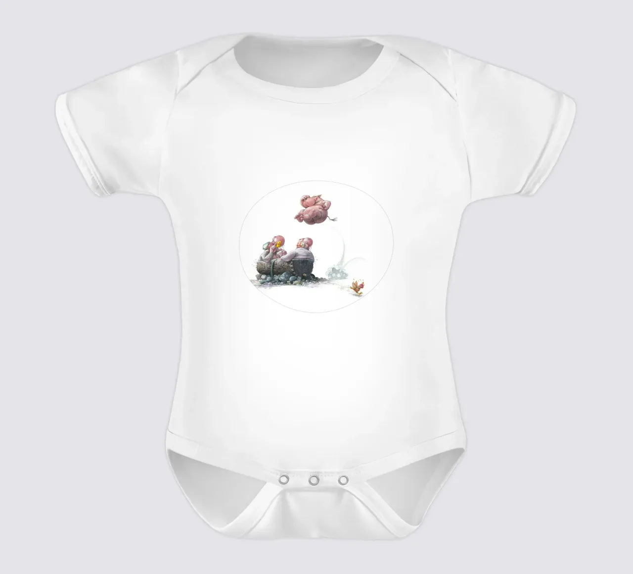 HIPPOS IN THE CHERRY TREE - Hippo Jump body neonato maniche corte da Vintage Van Gogh
