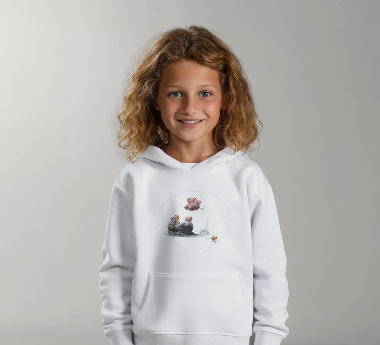 HIPPOS IN THE CHERRY TREE - Hippo Jump felpa bambino con cappuccio da Vintage Van Gogh