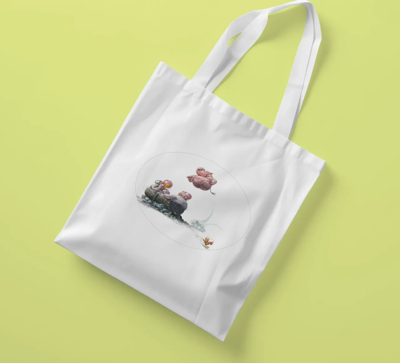 HIPPOS IN THE CHERRY TREE - Hippo Jump borsa in juta da Vintage Van Gogh