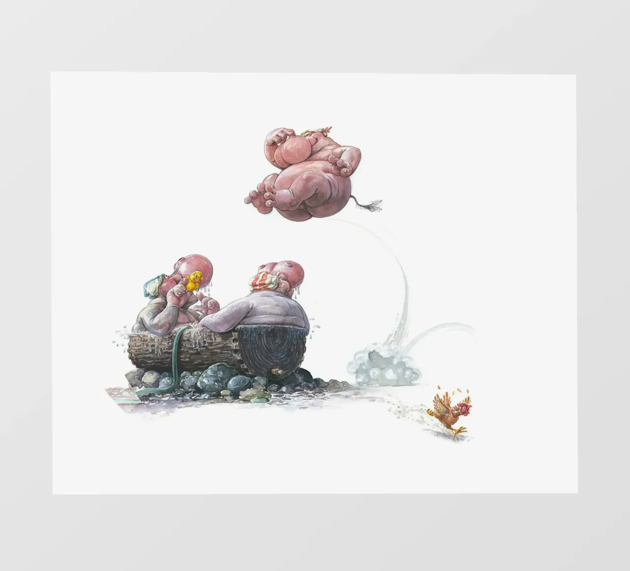 HIPPOS IN THE CHERRY TREE - Hippo Jump pellicola backlit da Vintage Van Gogh