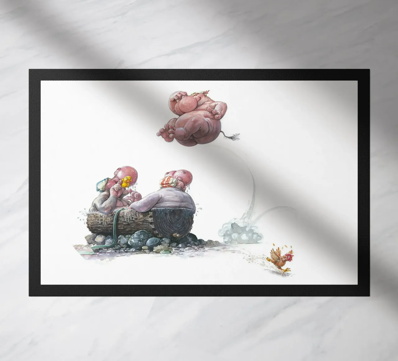 HIPPOS IN THE CHERRY TREE - Hippo Jump zerbino da Vintage Van Gogh