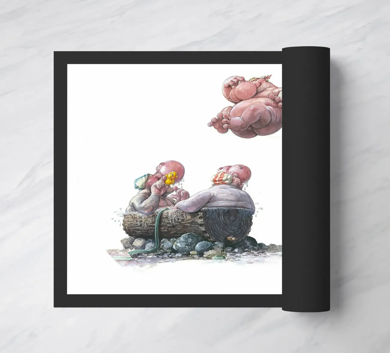 HIPPOS IN THE CHERRY TREE - Hippo Jump zerbino da Vintage Van Gogh