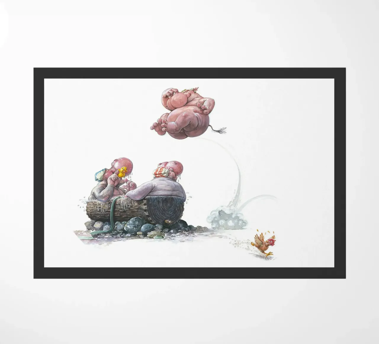 HIPPOS IN THE CHERRY TREE - Hippo Jump zerbino da Vintage Van Gogh