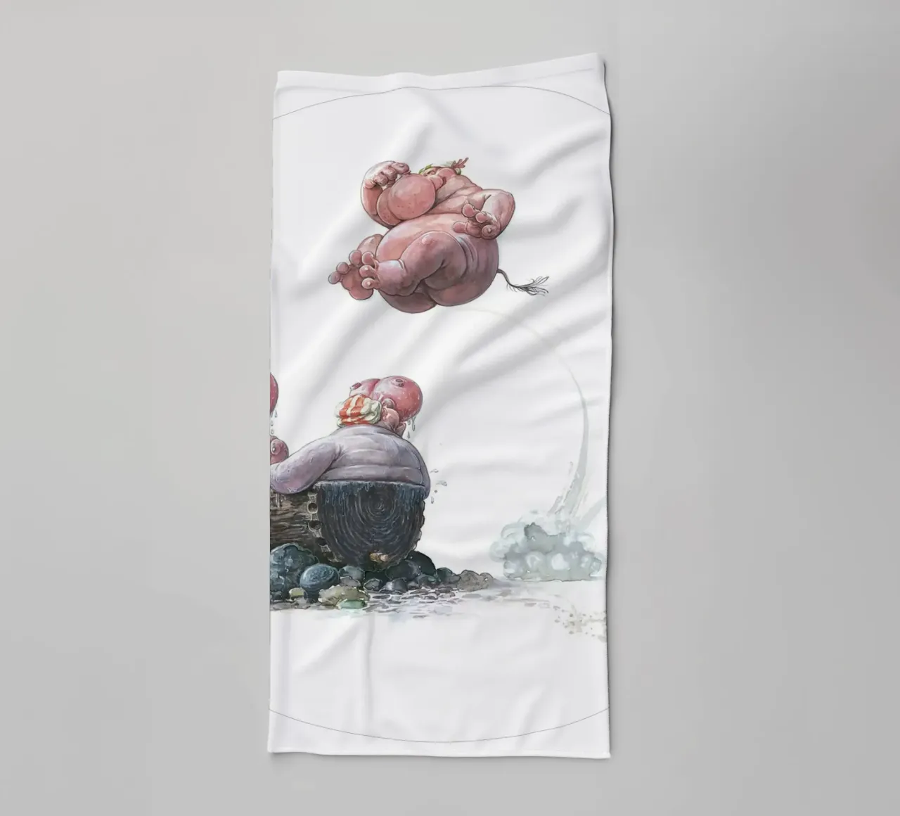 HIPPOS IN THE CHERRY TREE - Hippo Jump asciugamano da bagno da Vintage Van Gogh