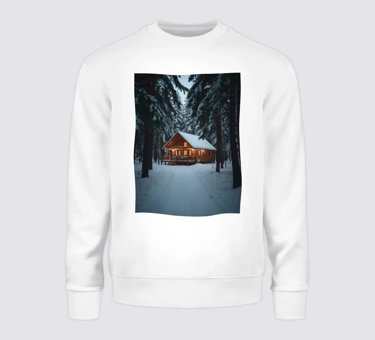 Cabina di legno in una foresta innevata felpa da DesignDoodle