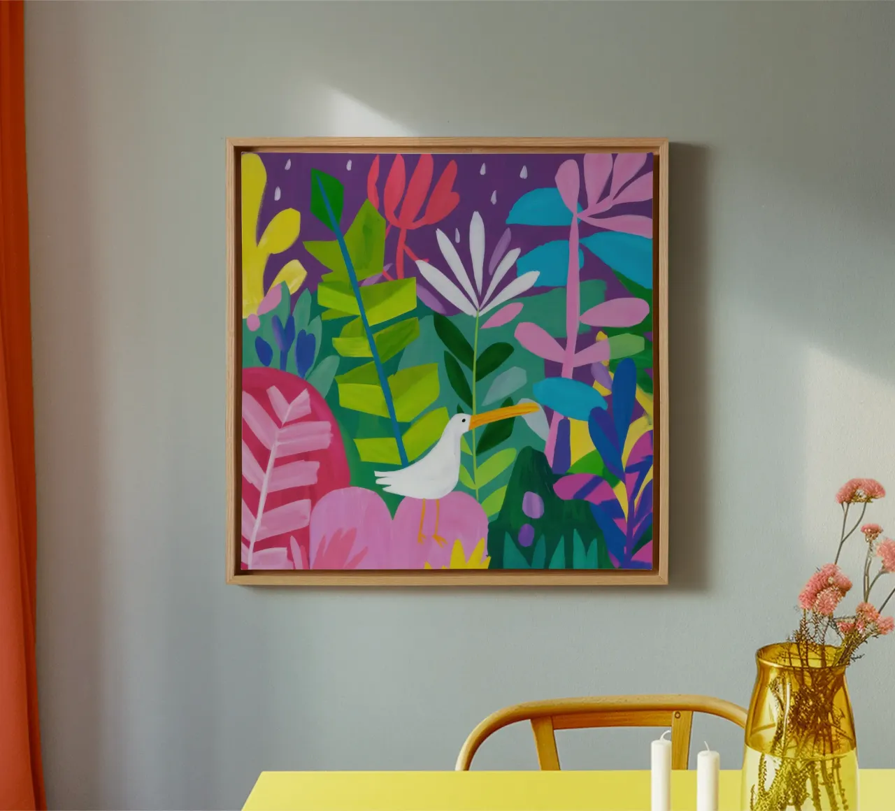 Sanctuary's witte duif canvas met Baklijst van Autumn Season