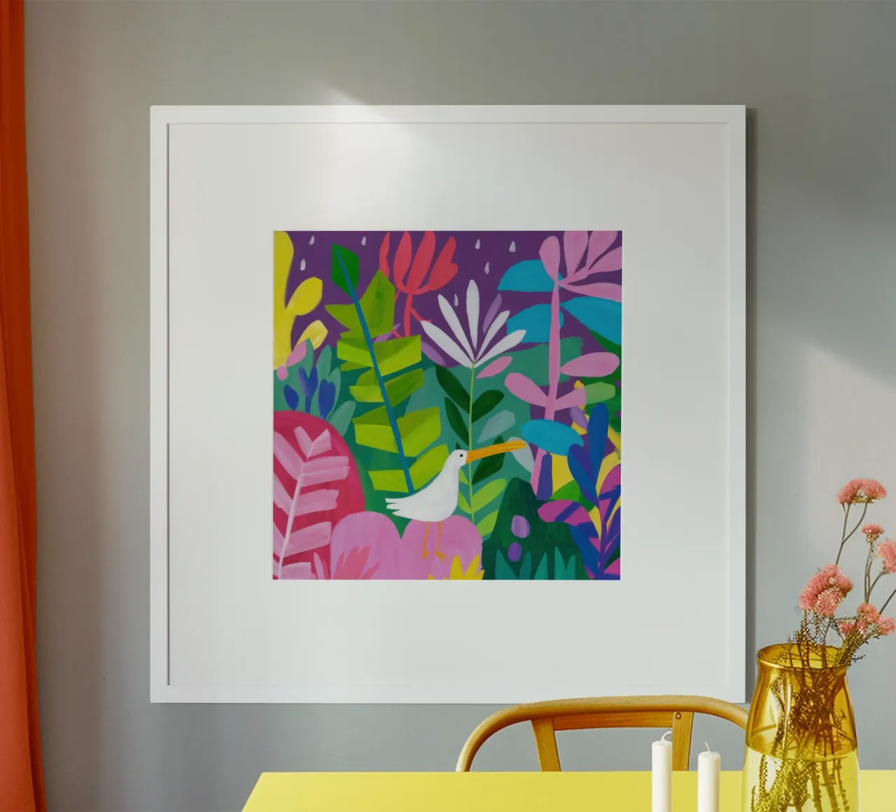 Colomba bianca del santuario poster con telaio in alluminio da Autumn Season