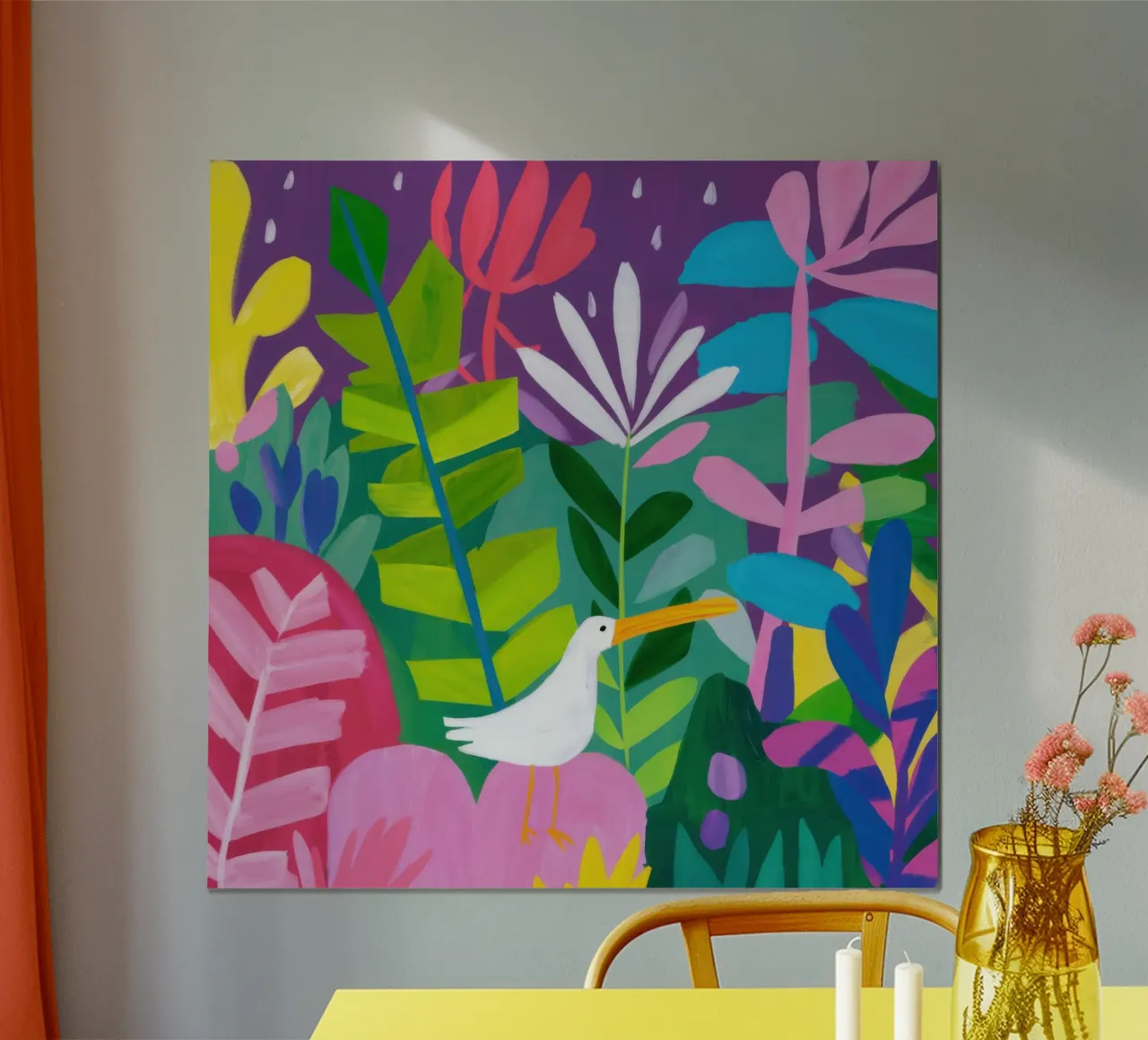 Colomba bianca del santuario poster con telaio in alluminio da Autumn Season