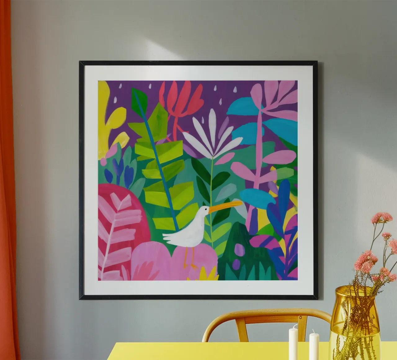 Colomba bianca del santuario poster con telaio in alluminio da Autumn Season