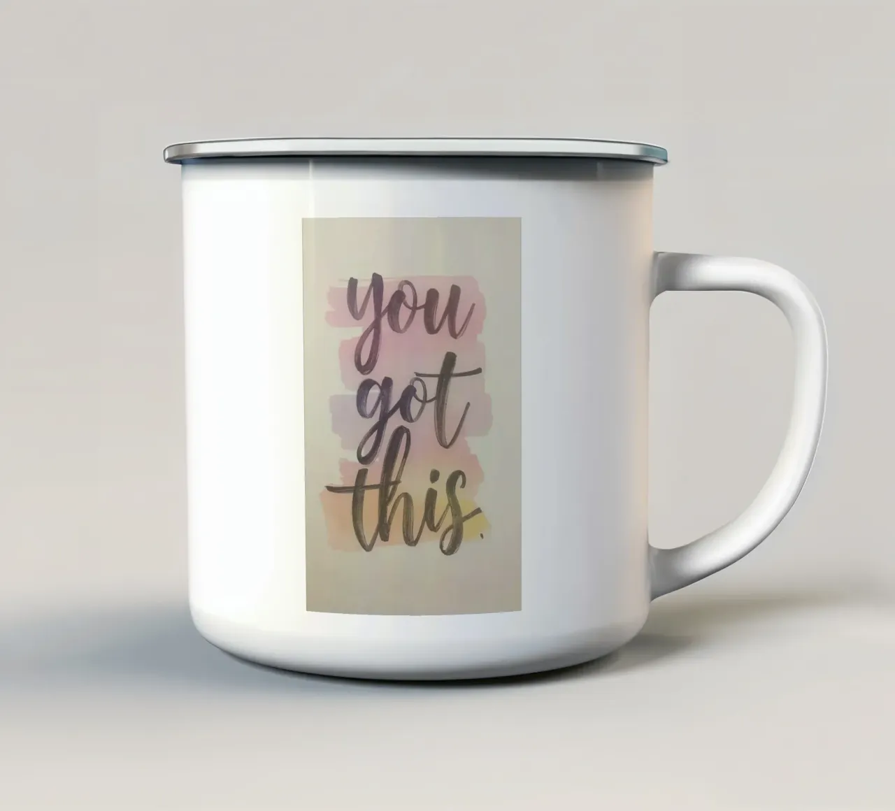 You Got This Phrase su lavaggi ad acquerello tazza in smalto da DesignDoodle