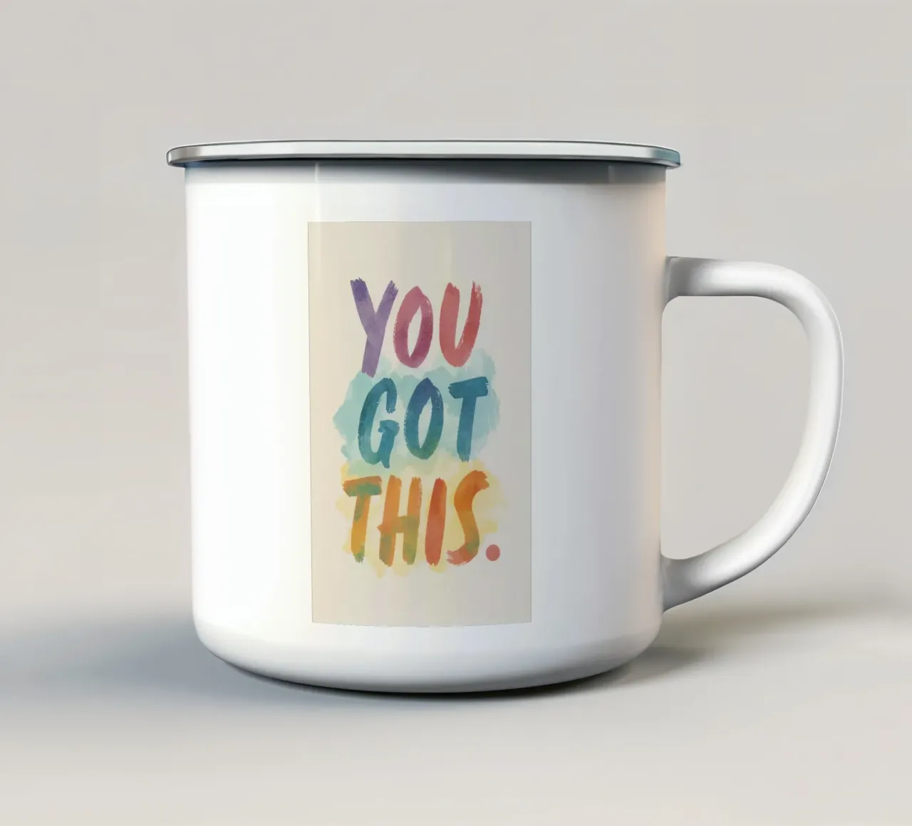 L'arte di You Got This in stile acquerello tazza in smalto da DesignDoodle